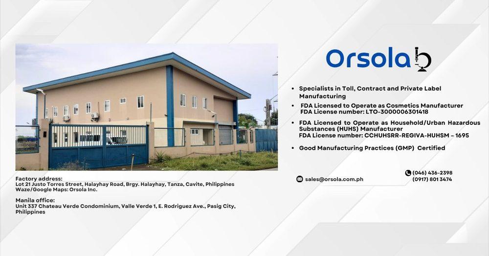 Orsolab manufacturing facility in Tanza Cavite Philippines